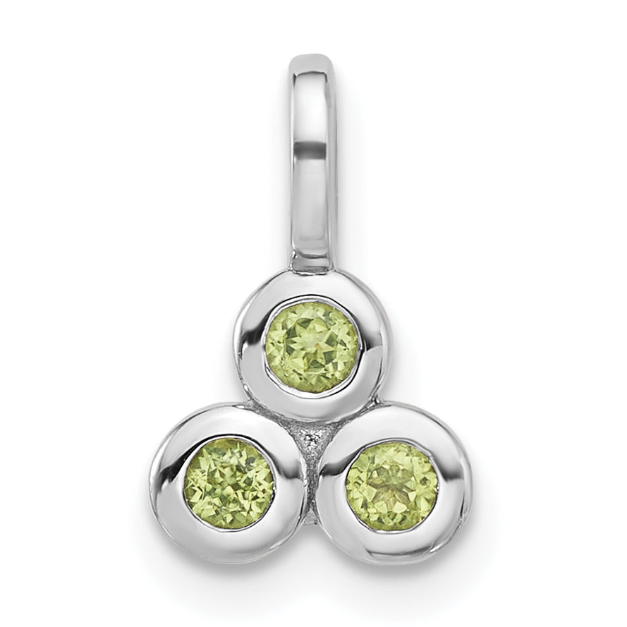 Sterling Silver Rhodium-plated Peridot Pendant Main image