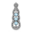 Sterling Silver Rhodium-plated Light Swiss Blue Topaz Chain Slide