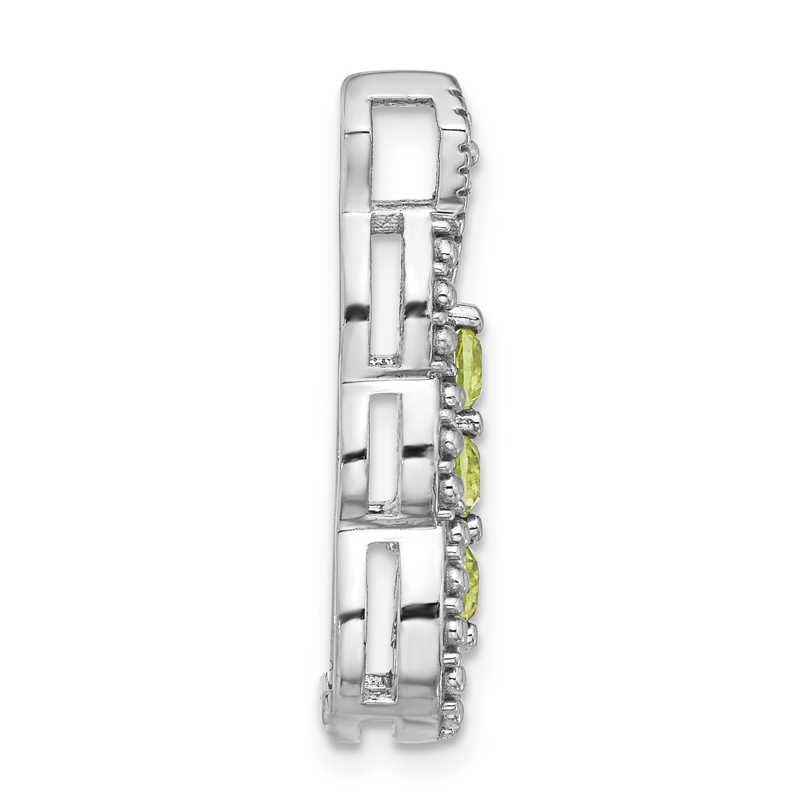 Sterling Silver Rhodium-plated Peridot Chain Slide Secondary image