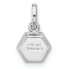 Sterling Silver Rh-plated Polished Solitaire Sky Blue Topaz Charm Pendant