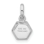 Sterling Silver Rhodium-plated Polished Solitaire Citrine Charm Pendant