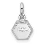 Sterling Silver Rhodium-plated Polished Solitaire Peridot Charm Pendant