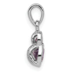 Sterling Silver Rhodium-plated Polished Amethyst Pendant