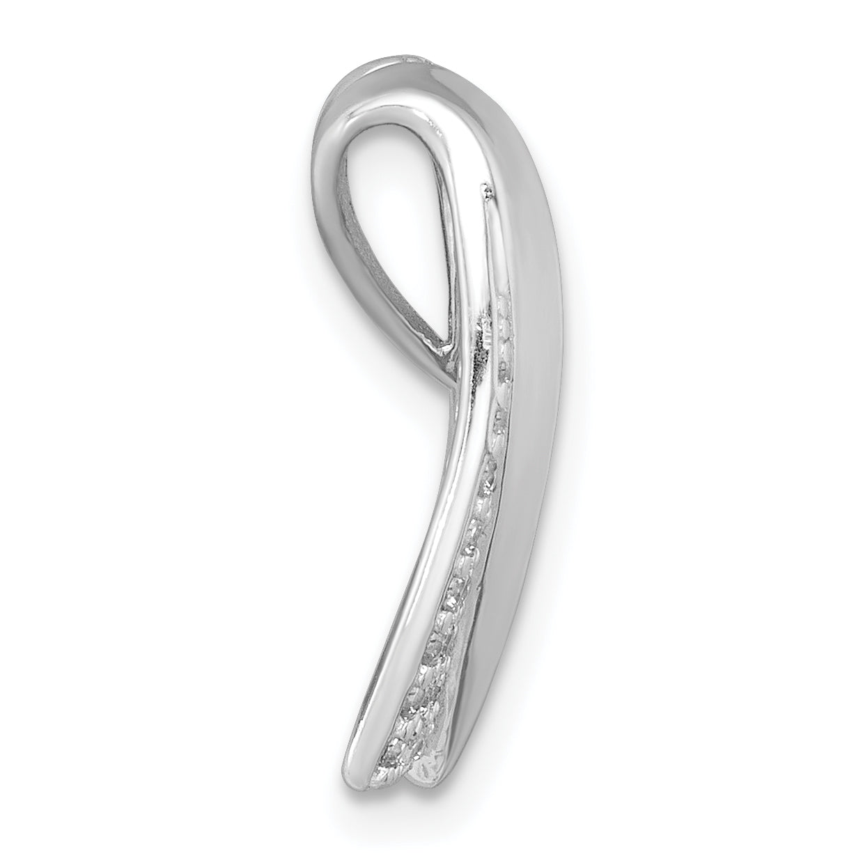 Sterling Silver Rhodium-plated Polished Fancy CZ Chain Slide Pendant Secondary image