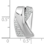 Sterling Silver Rhodium-plated Polished Fancy CZ Chain Slide Pendant