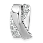 Sterling Silver Rhodium-plated Polished Fancy CZ Chain Slide Pendant