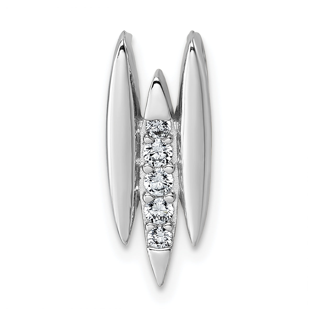 Sterling Silver Rhodium-plated CZ Chain Slide Pendant Main image