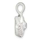 Sterling Silver Polished and Textured CZ Knot Pendant