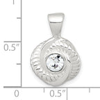 Sterling Silver Polished and Textured CZ Knot Pendant