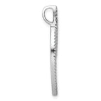 Sterling Silver Rhodium-plated CZ Oval Drop Pendant
