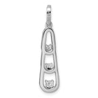 Sterling Silver Rhodium-plated 3-Stone CZ Dangle Pendant