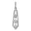 Sterling Silver Rhodium-plated 3-Stone CZ Pointed Pendant