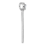 Sterling Silver Rhodium-plated CZ Halo with Dangle Bar Chain Slide Pendant