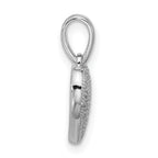 Sterling Silver Rhodium-plated Polished Pave CZ Heart Pendant