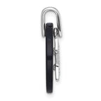 Sterling Silver Rhodium-plated Polished Onyx Circle with CZ Star Dangle Pendant