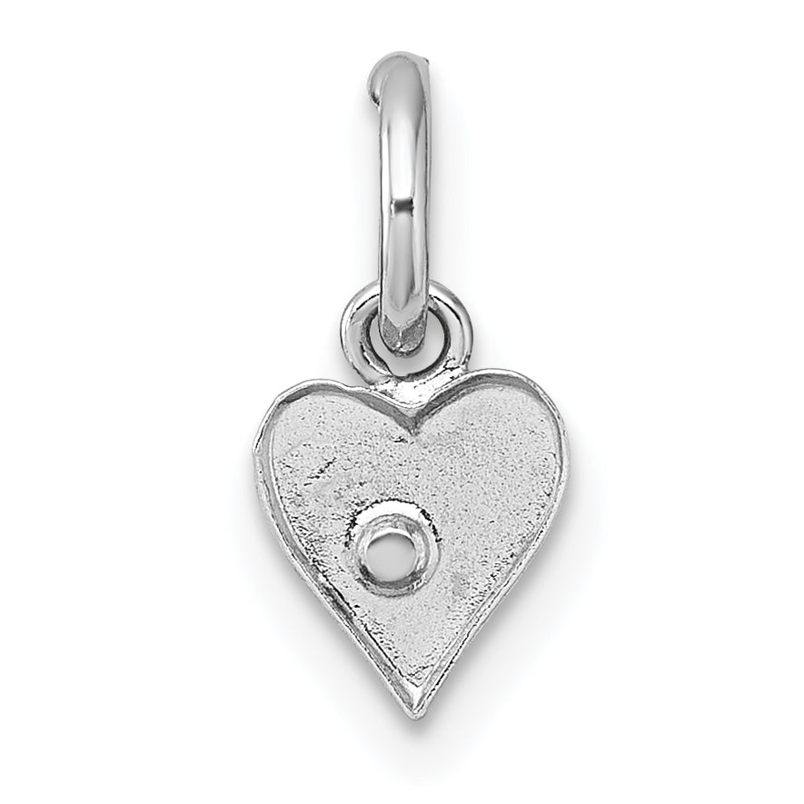 Sterling Silver Madi K Rhodium-plated Pink Crystal Heart Childrens Pendant