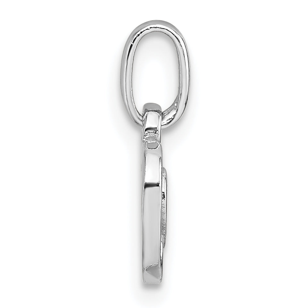 Sterling Silver Rhodium-plated Polished with Pink Enamel Triple Heart Charm Pendant Secondary image