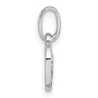 Sterling Silver Rhodium-plated Polished with Pink Enamel Triple Heart Charm Pendant