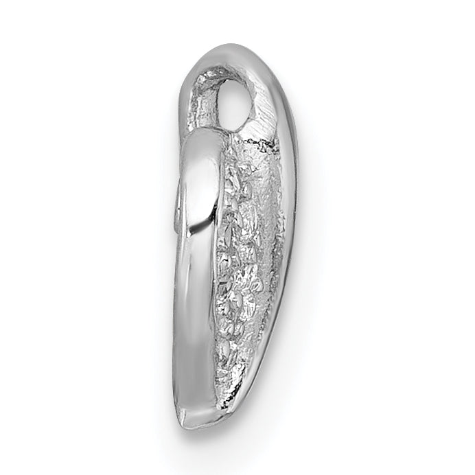 Sterling Silver Rhodium-plated Polished Pave CZ Heart Childrens Pendant Secondary image