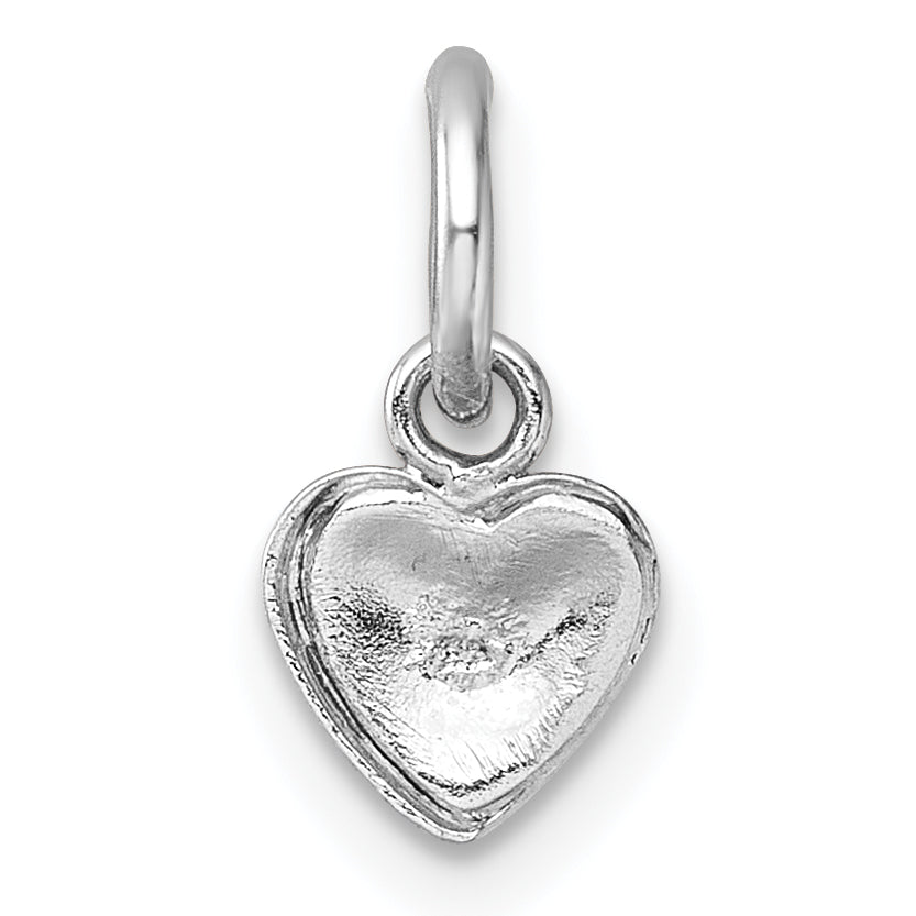 Sterling Silver Madi K Rhodium-plated Enameled Pastel Rainbow Heart Childrens Pendant