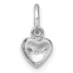 Sterling Silver Madi K Rhodium-plated Enameled Pastel Rainbow Heart Childrens Pendant