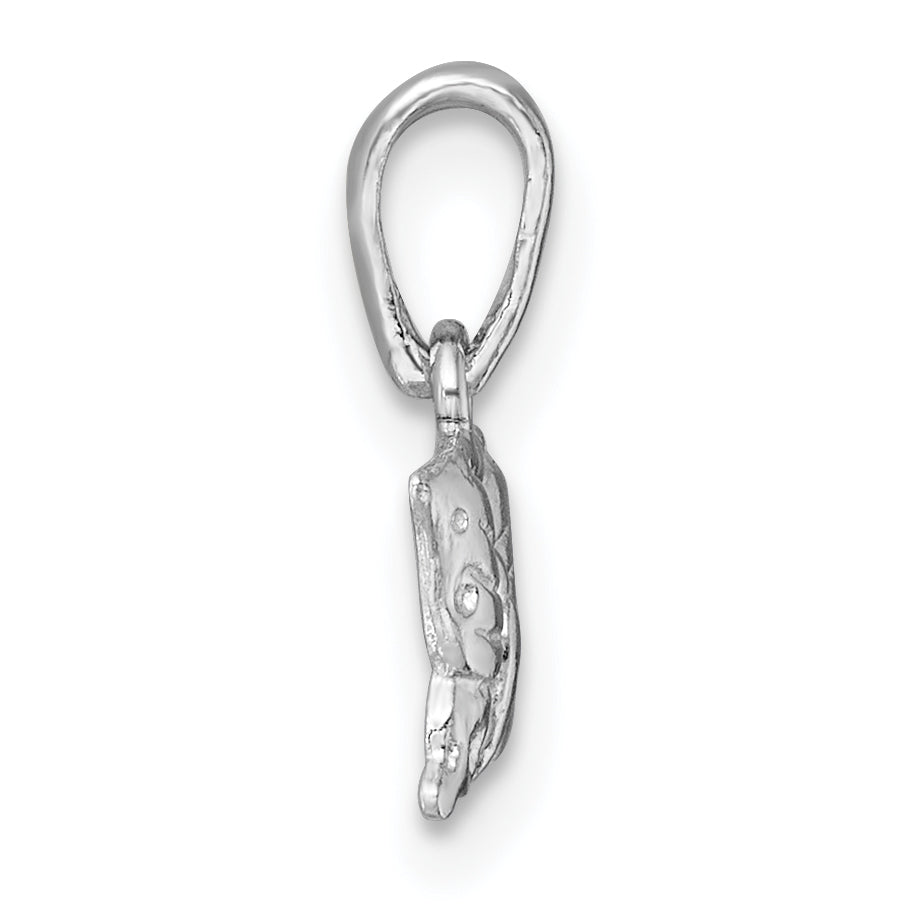 Sterling Silver Madi K Rhodium-plated Polished and Textured Butterfly Childrens Pendant