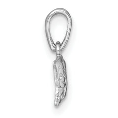 Sterling Silver Madi K Rhodium-plated Polished and Textured Butterfly Childrens Pendant