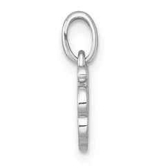 Sterling Silver Rhodium-plated Polished Green/Yellow/Orange/Red Enamel Butterfly And Heart Childrens Pendant