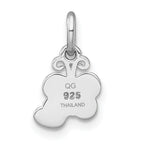 Sterling Silver Rhodium-plated Polished Green/Yellow/Orange/Red Enamel Butterfly And Heart Childrens Pendant