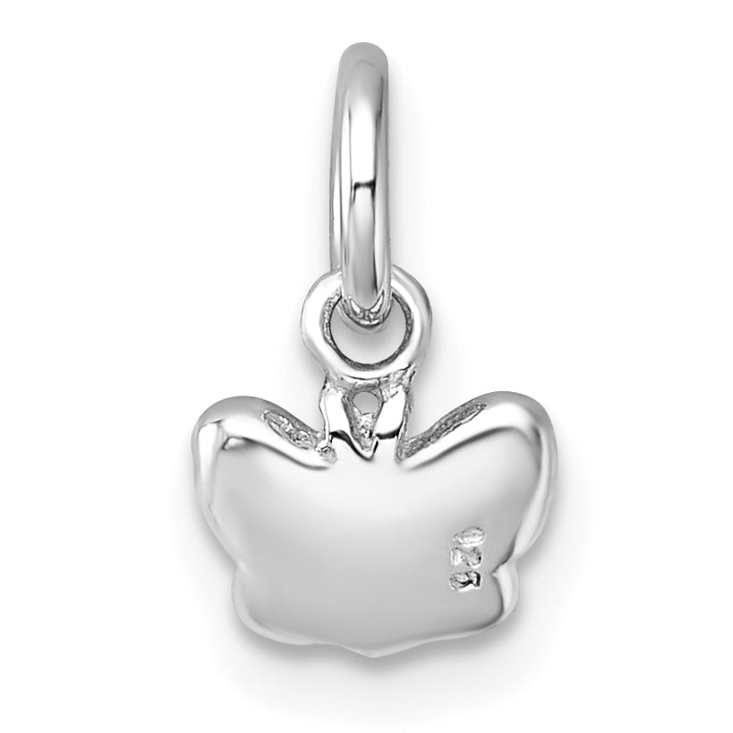 Sterling Silver Madi K Rhodium-plated Enameled Pink Butterfly Childrens Pendant