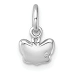 Sterling Silver Madi K Rhodium-plated Enameled Pink Butterfly Childrens Pendant