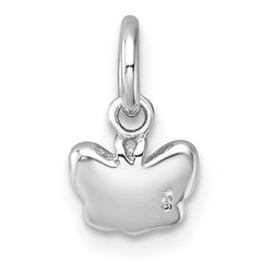 Sterling Silver Madi K Rhodium-plated Enameled Pink Butterfly Childrens Pendant