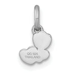 Sterling Silver Rhodium-plated Polished Orange/Red/Green Enamel Flower With Heart Childrens Pendant