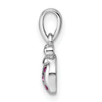 Sterling Silver Rhodium-plated Polished Pink And Red CZ Lady Bug Pendant