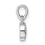 Sterling Silver Rhodium-plated Children's Pink and Brown Enamel with CZ Ice Cream Cone Pendant