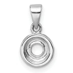 Sterling Silver Rhodium-plated Children's Brown with Pink and White Enamel Sprinkled Donut Pendant