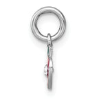 Sterling Silver Madi K Rhodium-plated Enameled Red Apple with Crystal Childrens Pendant