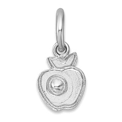 Sterling Silver Madi K Rhodium-plated Enameled Red Apple with Crystal Childrens Pendant