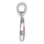 Sterling Silver Rhodium-plated Children's Multicolor Enamel Rainbow with Star Pendant