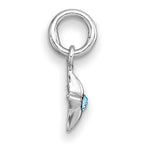 Sterling Silver Madi K Rhodium-plated Polished Blue Crystal Center Star Childrens Pendant