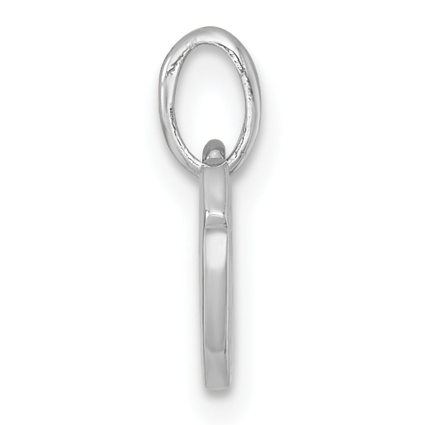 Sterling Silver Rhodium-plated Polished Green/Pink/Yellow Enamel Heart And Moon Childrens Pendant