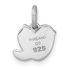 Sterling Silver Rhodium-plated Polished Green/Pink/Yellow Enamel Heart And Moon Childrens Pendant