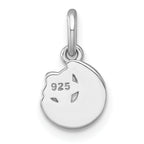 Sterling Silver Rhodium-plated Polished Pink and Yellow Enamel Moon and Star Childrens Pendant