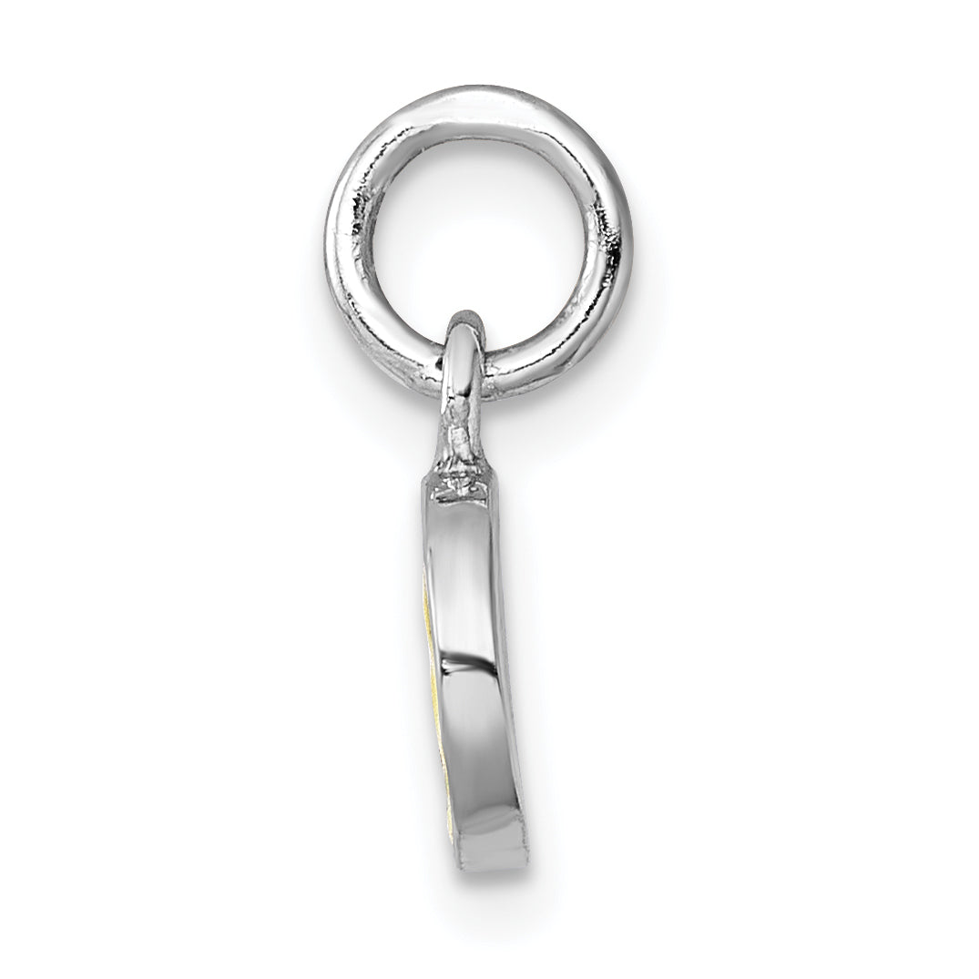 Sterling Silver Madi K Rhodium-plated Enameled Yellow Smiley Face Childrens Pendant Secondary image