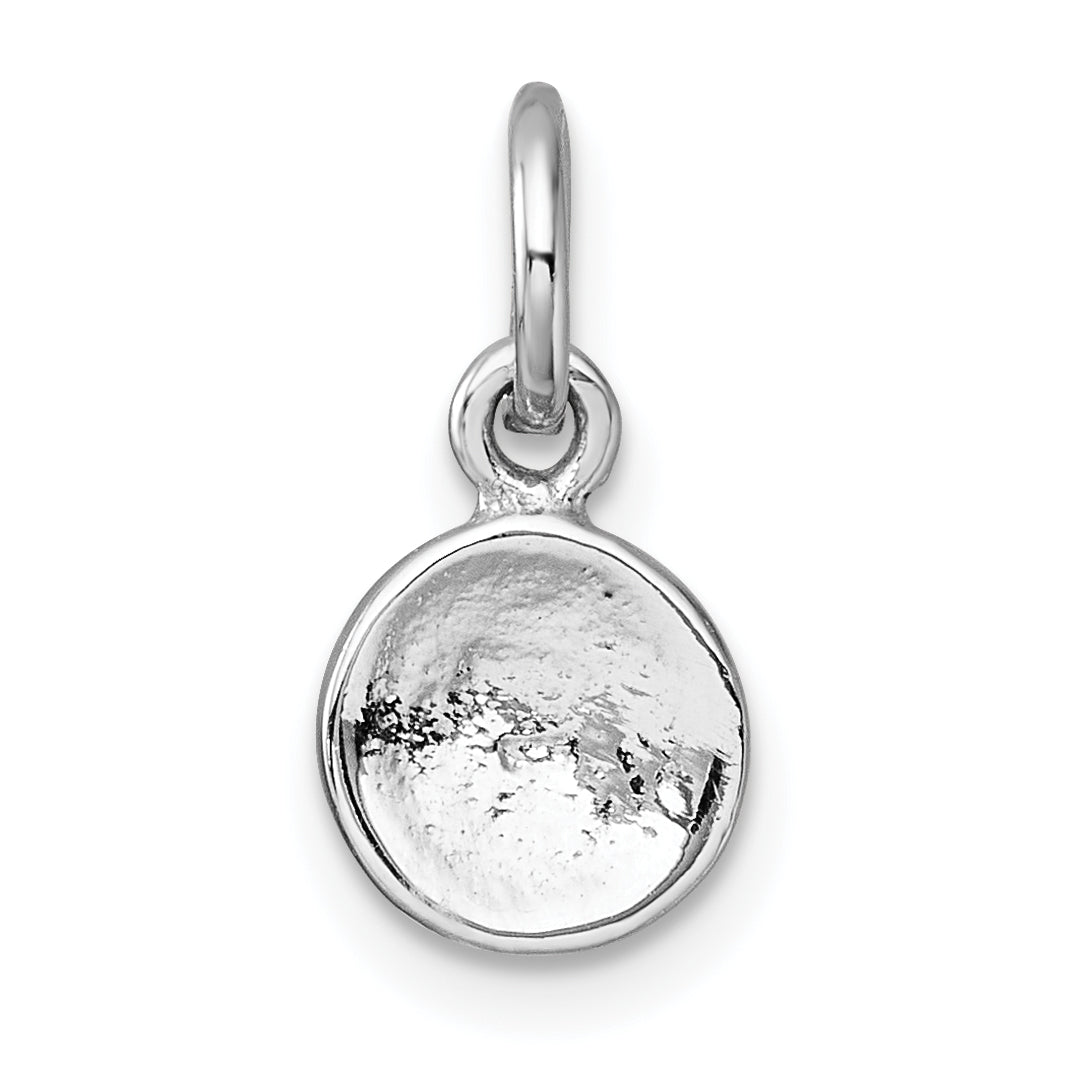 Sterling Silver Madi K Rhodium-plated Enameled Yellow Smiley Face Childrens Pendant