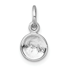 Sterling Silver Madi K Rhodium-plated Enameled Yellow Smiley Face Childrens Pendant