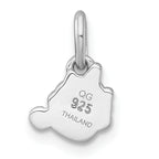 Sterling Silver Rhodium-plated Polished White and Rainbow Enamel Unicorn Cupcake Childrens Pendant