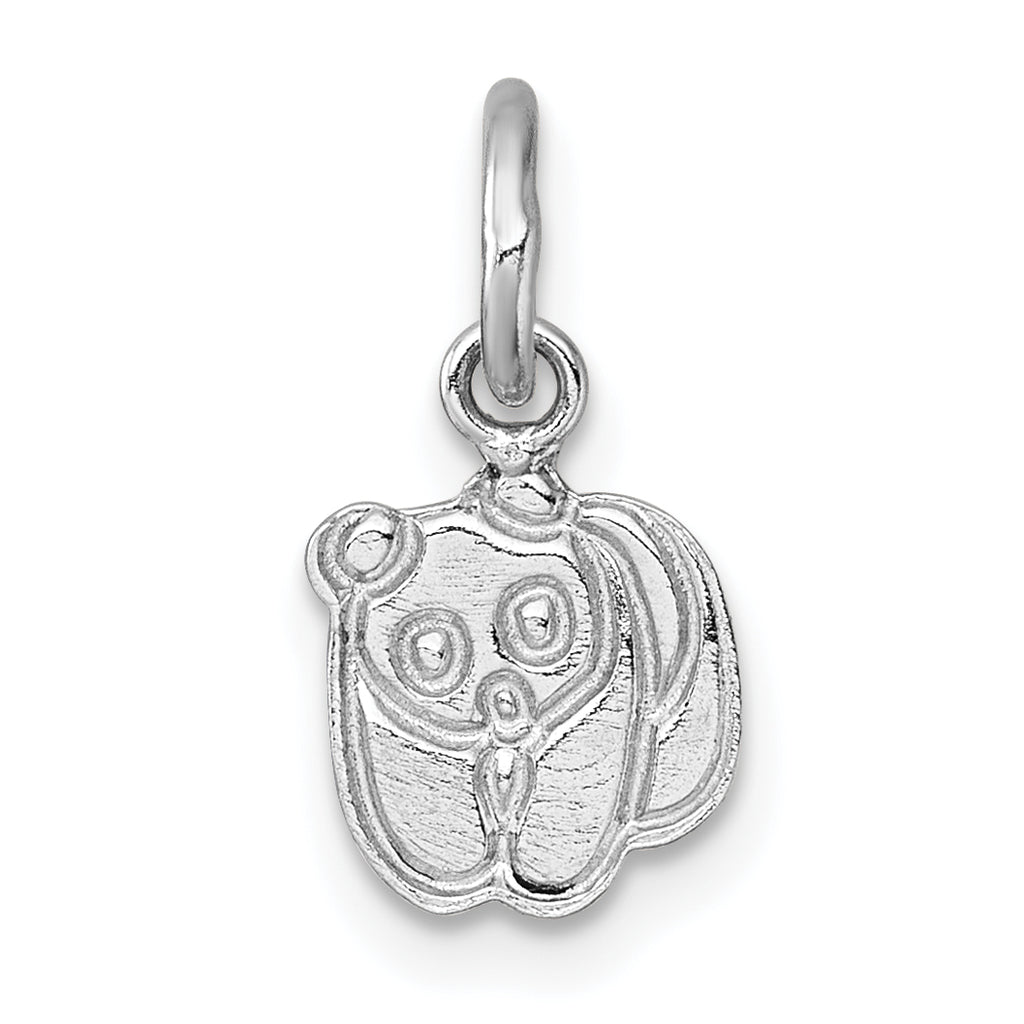 Sterling Silver Madi K Rhodium-plated Enameled Black And White Panda Childrens Pendant