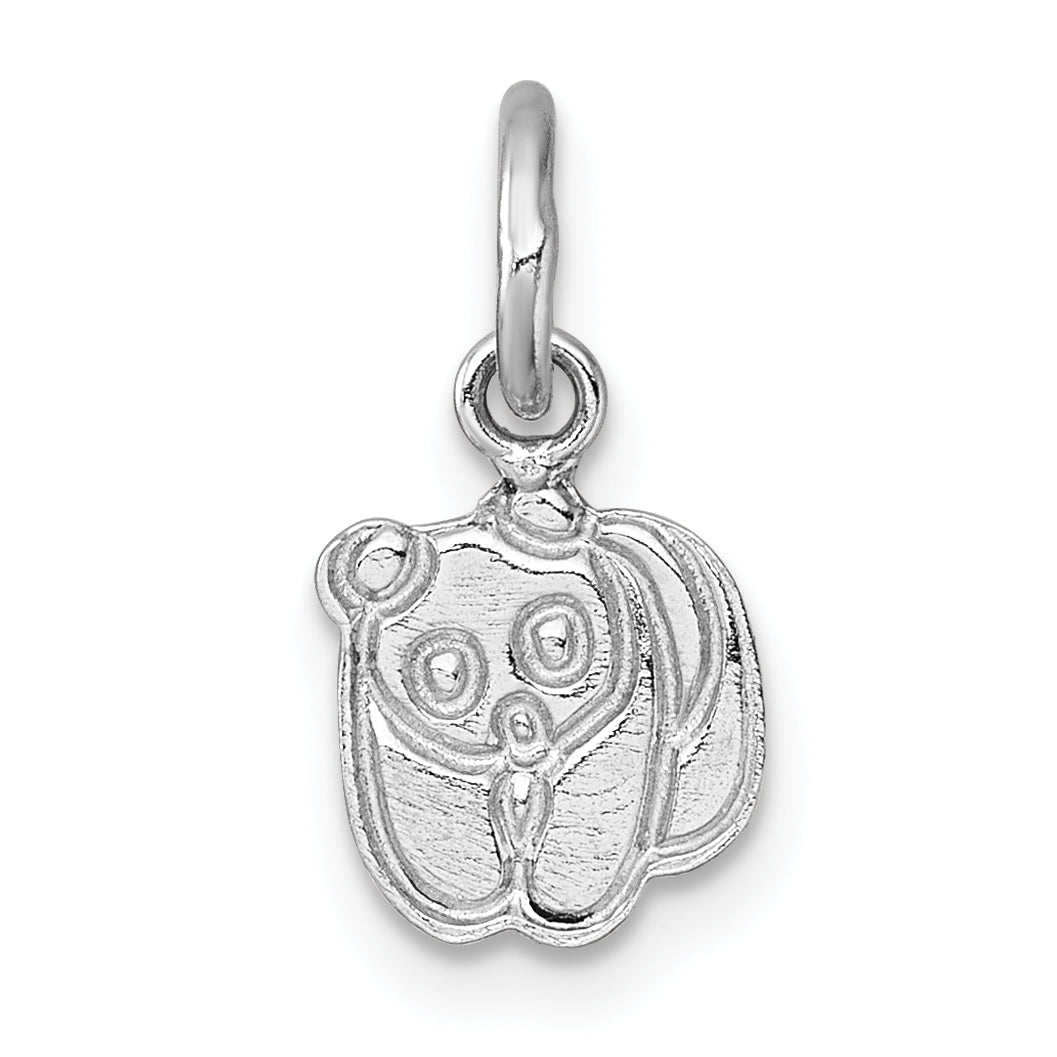Sterling Silver Madi K Rhodium-plated Enameled Black And White Panda Childrens Pendant