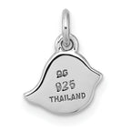 Sterling Silver Rhodium-plated Brushed Little Bird Pendant